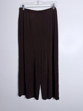 Chico’s Travelers Brown Wide Leg Crop Pants Pull On XL Chico 3 Resortwear Travel